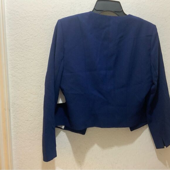New Iris Setlakwe navy blue open Front Blazer Size 6 Career Workwear - Picture 4 of 11
